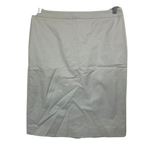 J. Crew Skirt‎ Womens Sz 8 Gray Cotton Stretch Twill Slit Back Pencil Lined